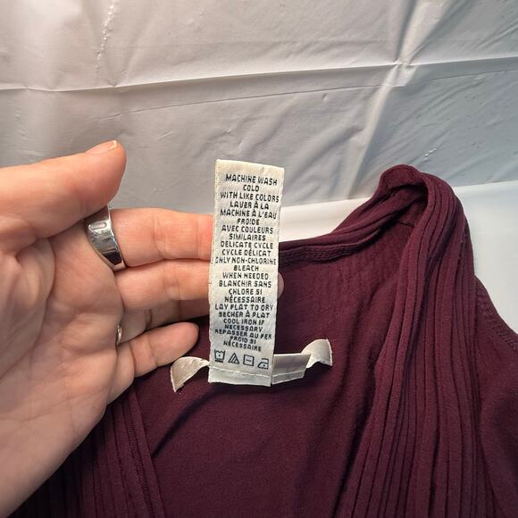 Max Studio Sleeveless Maxi Dress Small Burgundy Braided Empire Waist - Picture 5 of 7